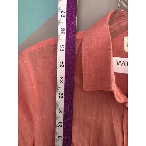 J.Crew Button Up Shirt size XS Women Roll Tab Convertible Sleeves Red Coral 308 - Picture 4 of 8